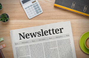 newsletter on table
